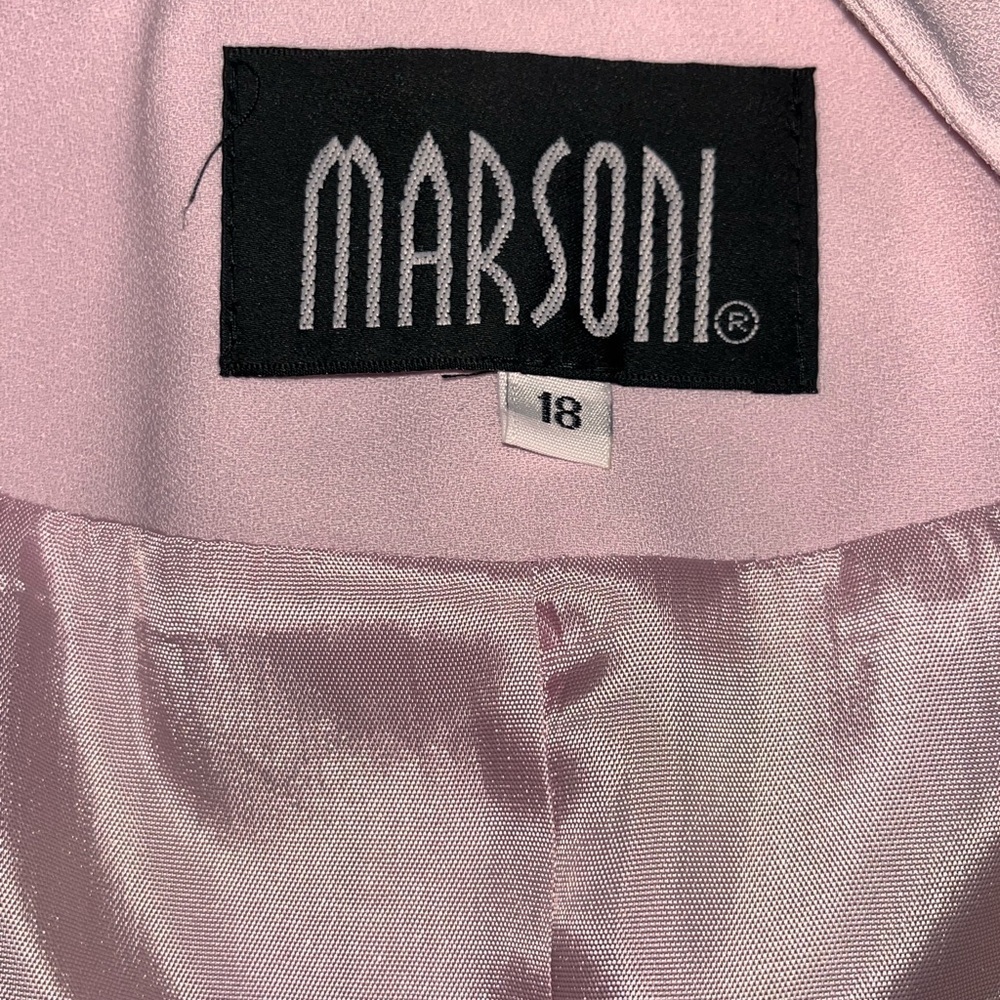 Marsoni Elegant Light Pink Skirt Suit with Silver Accents size 18 - Picture 2 of 10